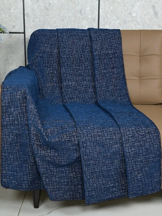Saral Home Chenille 2 Seater Sofa Cover Throw Colour Navy