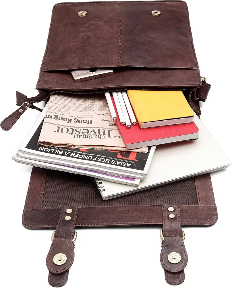 WildHorn Leather 11.5 inch Messenger Bag for Men I Multipurpose Bag I Office Bag I Travel Bag with Adjustable Strap DIMENTION : L-11.5 inch W-3 inch H-13.5 inch