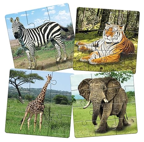 Frank in The Jungle Animal Puzzle - A Set of 4 Jigsaw Puzzle for Focus and Memory - 10502