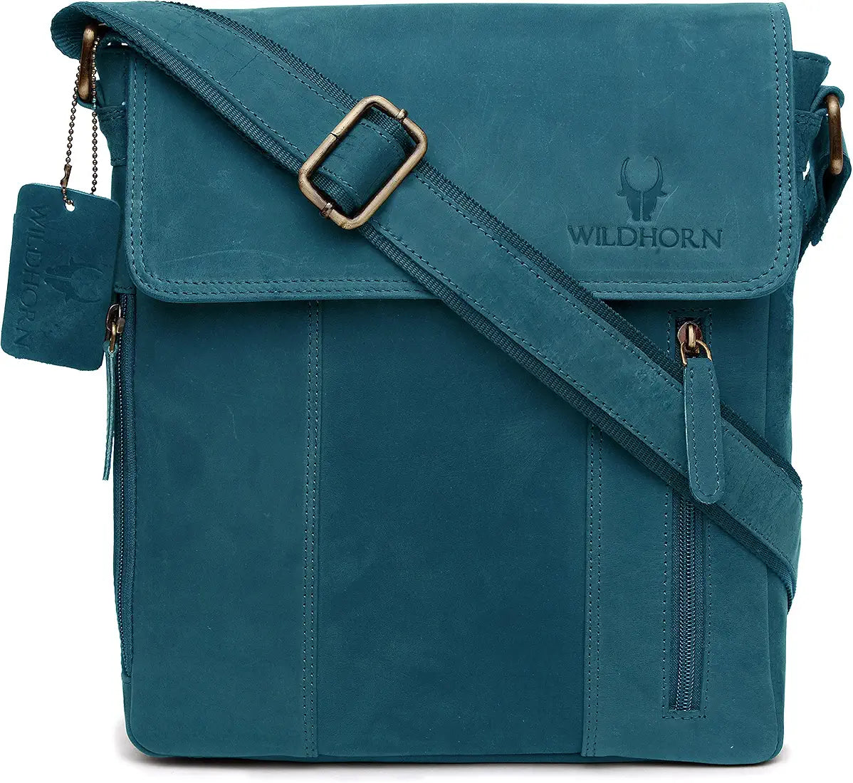 WildHorn Leather 11 inch Sling Messenger Bag for Men I Multipurpose Crossbody Bag I Travel Bag with Adjustable Strap