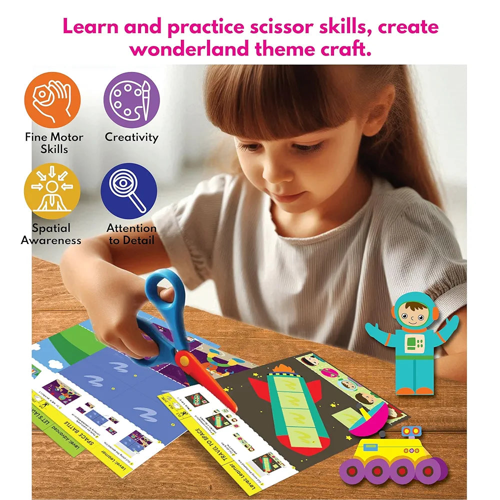 SparkLPlay Art and Craft Kit. Toys for Kids. Snip Snip Activity. Birthday Gift for Girls & Boys Ages 4 to 9. DIY Kit,Craft Supplies,Develop Scissor Skills,, Multicolor