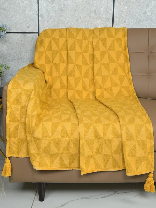 Saral Home Soft Microfiber 1 Seater Sofa Cover Throw Colour Yellow