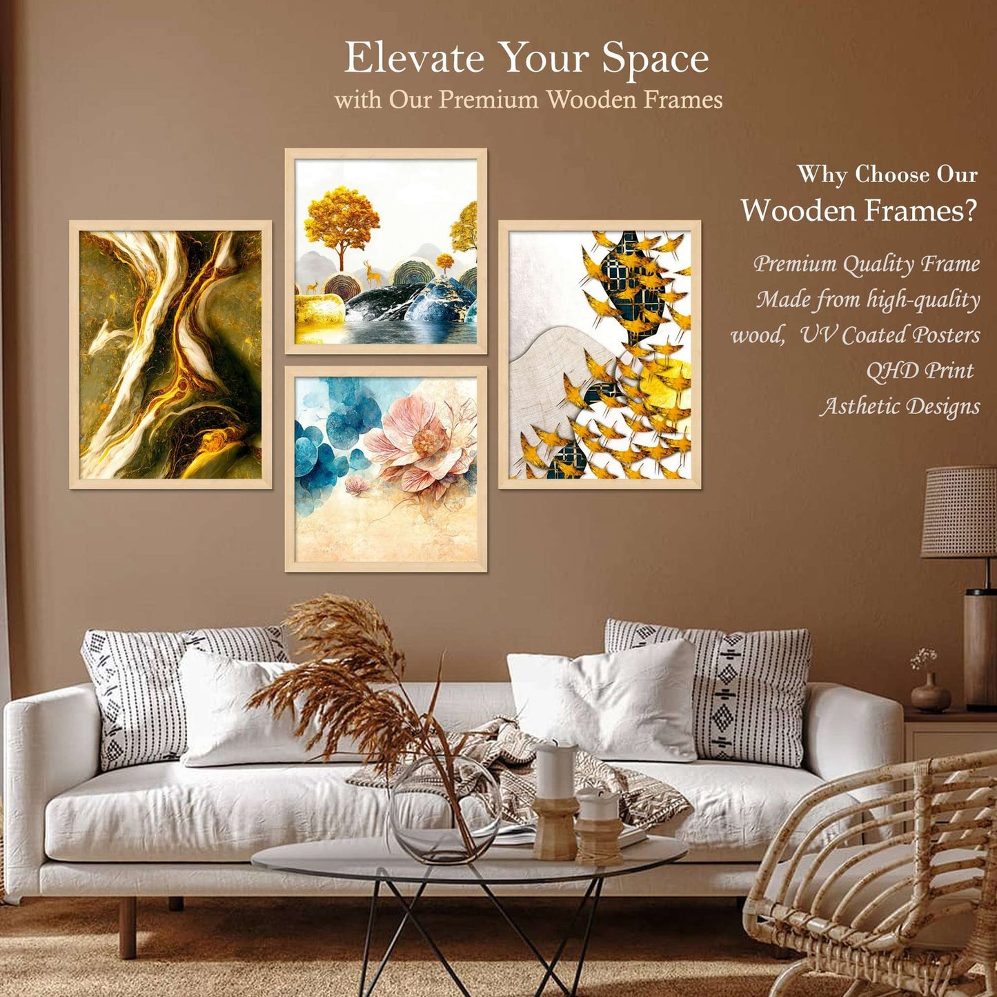 SET OF 4 DIGITAL WALL PAINTING