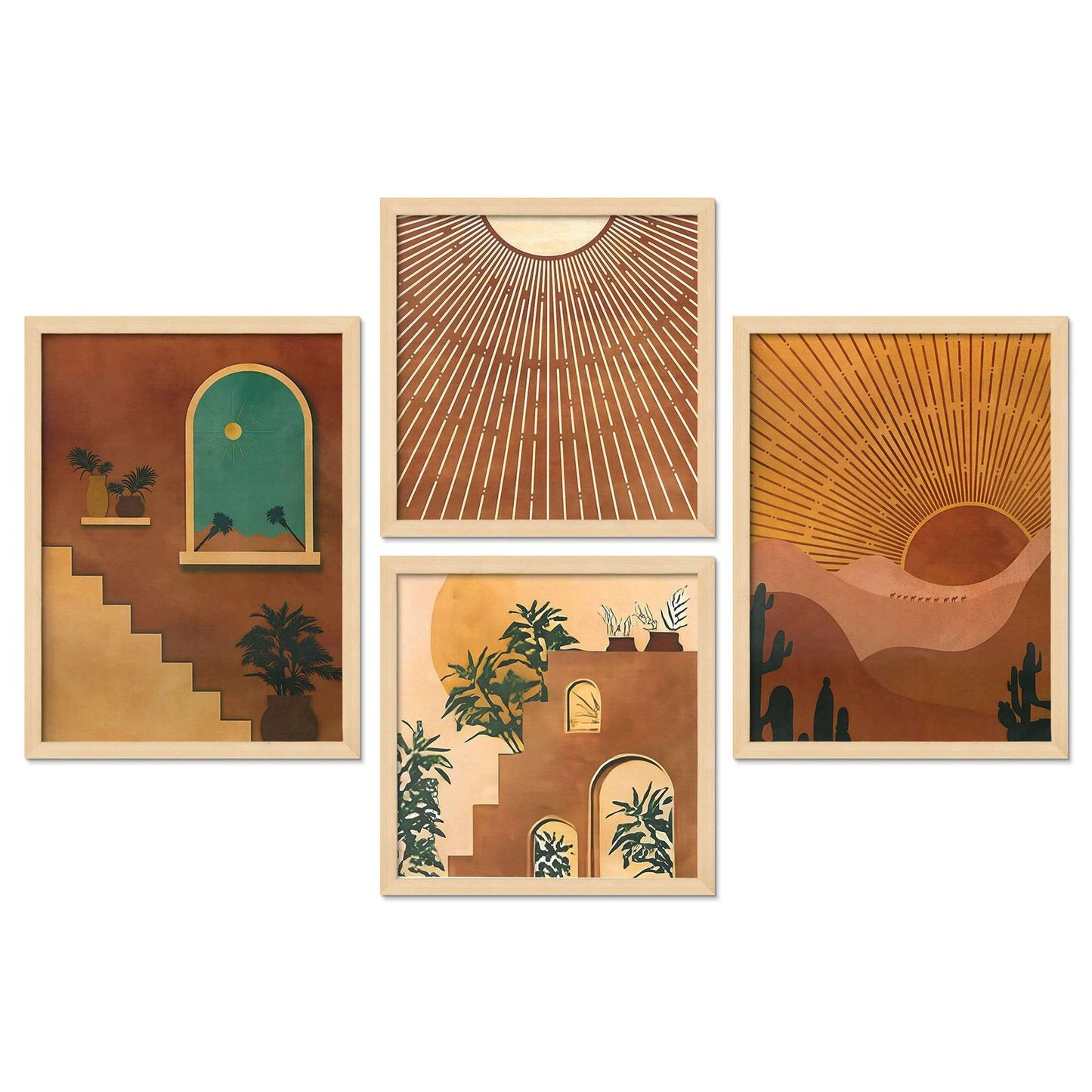 SET OF 4 DIGITAL WALL PAINTING