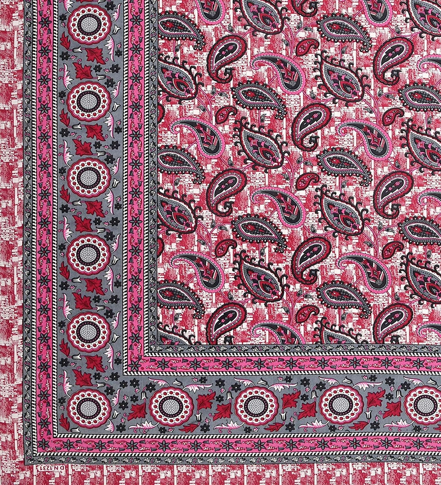 100% Pure Cotton Traditional Printed Bedsheet for Double Bed King Size Bedsheet with 2 Pillow Covers