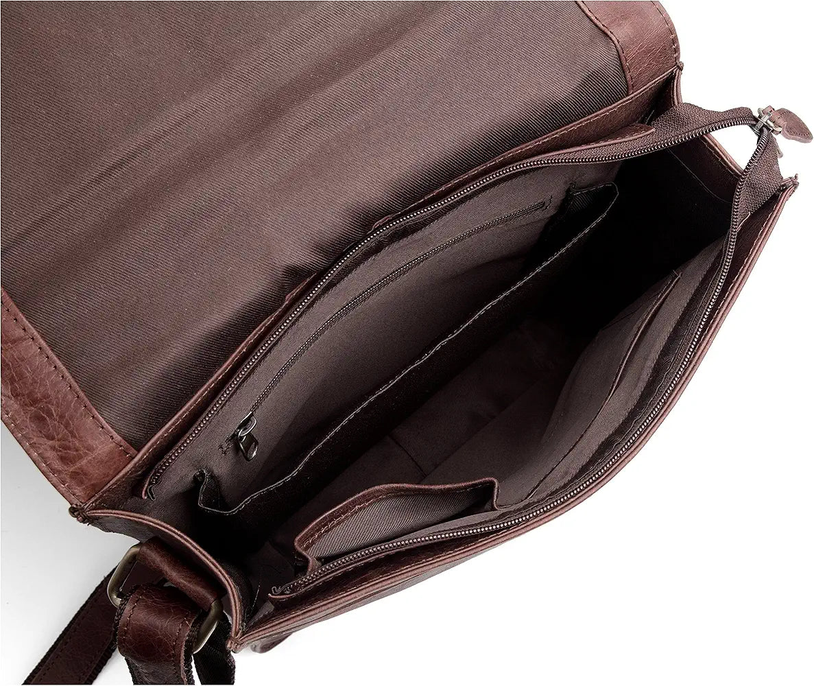 WildHorn Leather 11.5 inch Messenger Bag for Men I Multipurpose Bag I Office Bag I Travel Bag with Adjustable Strap DIMENTION : L-11.5 inch W-3 inch H-13.5 inch