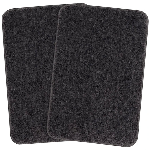 Saral Home Easy Living Microfiber Solid Rectangle Anti-skid Bath Mats Colour Grey (Pack Of 2)