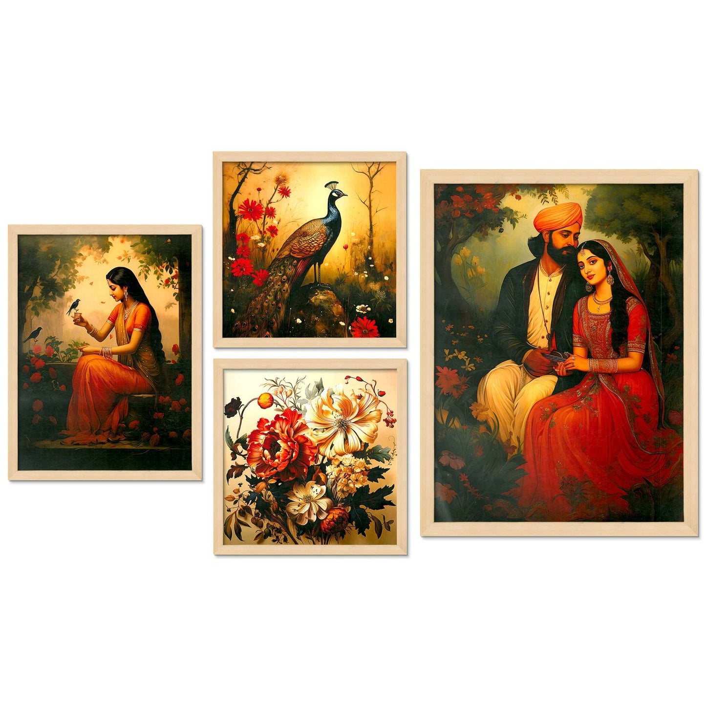 SET OF 4 DIGITAL WALL PAINTING
