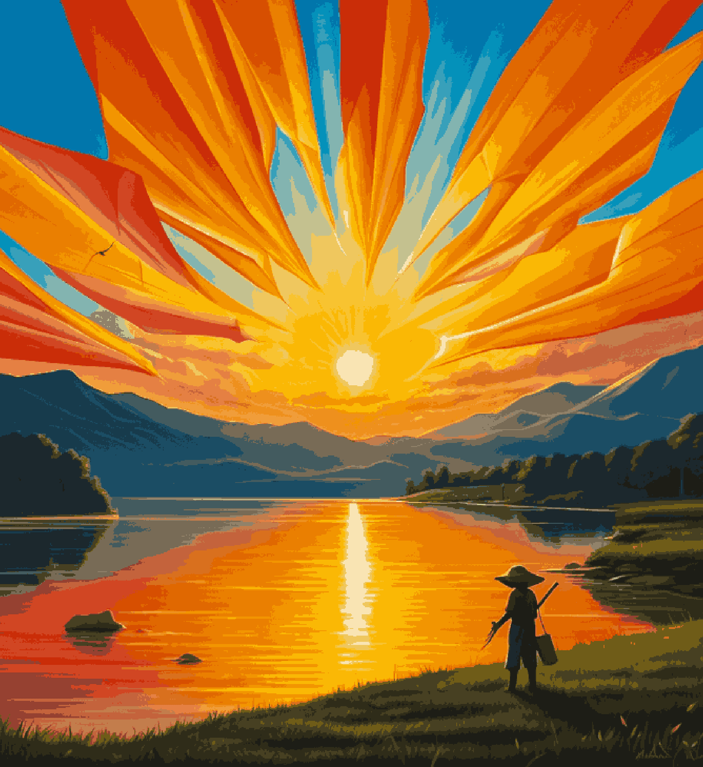 A boy in Sunset