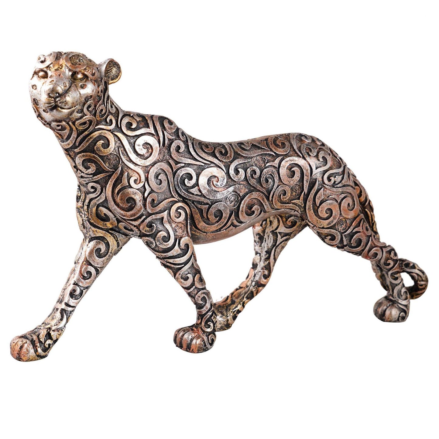 Panther Standing Position Animal Showpiece Antique Sculpture for Home Decor Showpiece Figurine