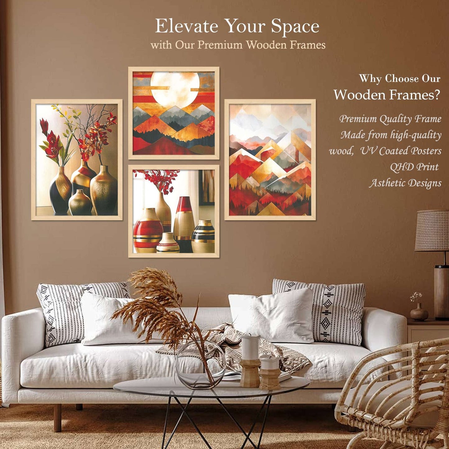 SET OF 4 DIGITAL WALL PAINTING