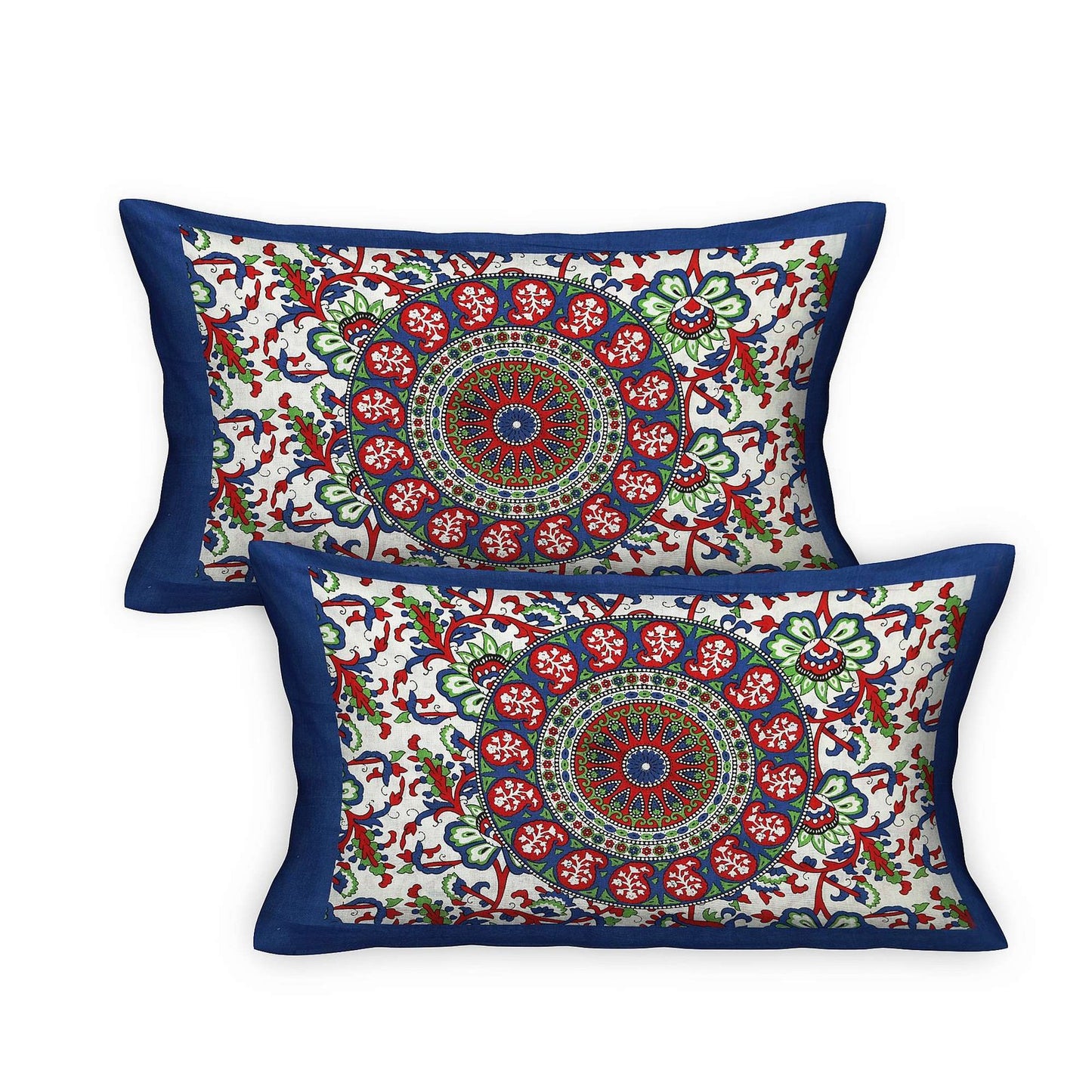 100% Pure Cotton Traditional Printed Bedsheet for Double Bed King Size Bedsheet with 2 Pillow Covers