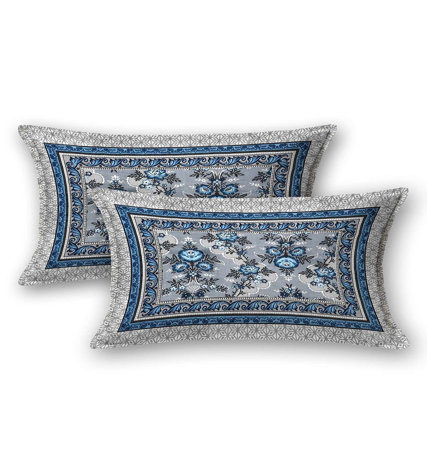 100% Pure Cotton Traditional Printed Bedsheet for Double Bed King Size Bedsheet with 2 Pillow Covers