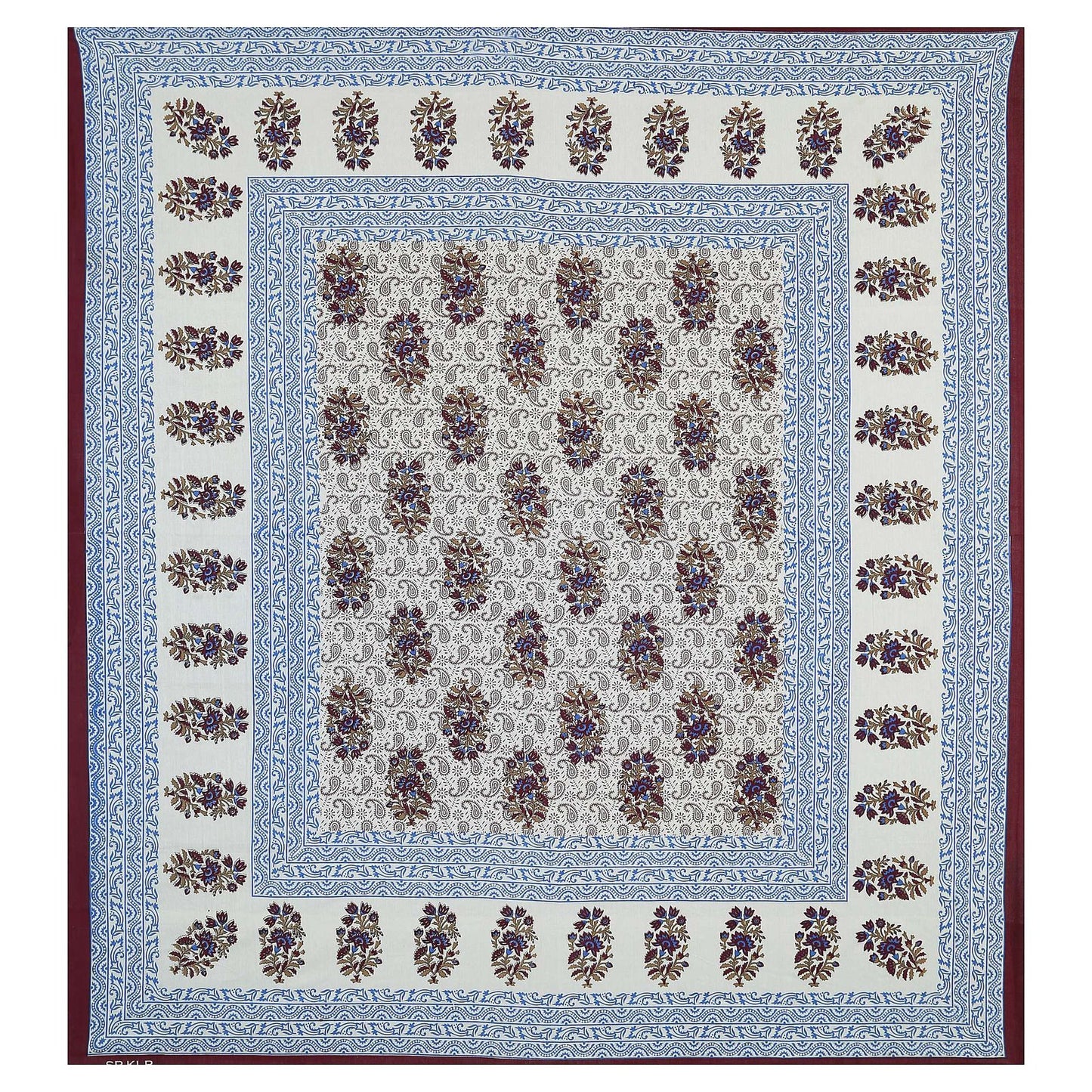 100% Pure Cotton Traditional Printed Bedsheet for Double Bed King Size Bedsheet with 2 Pillow Covers
