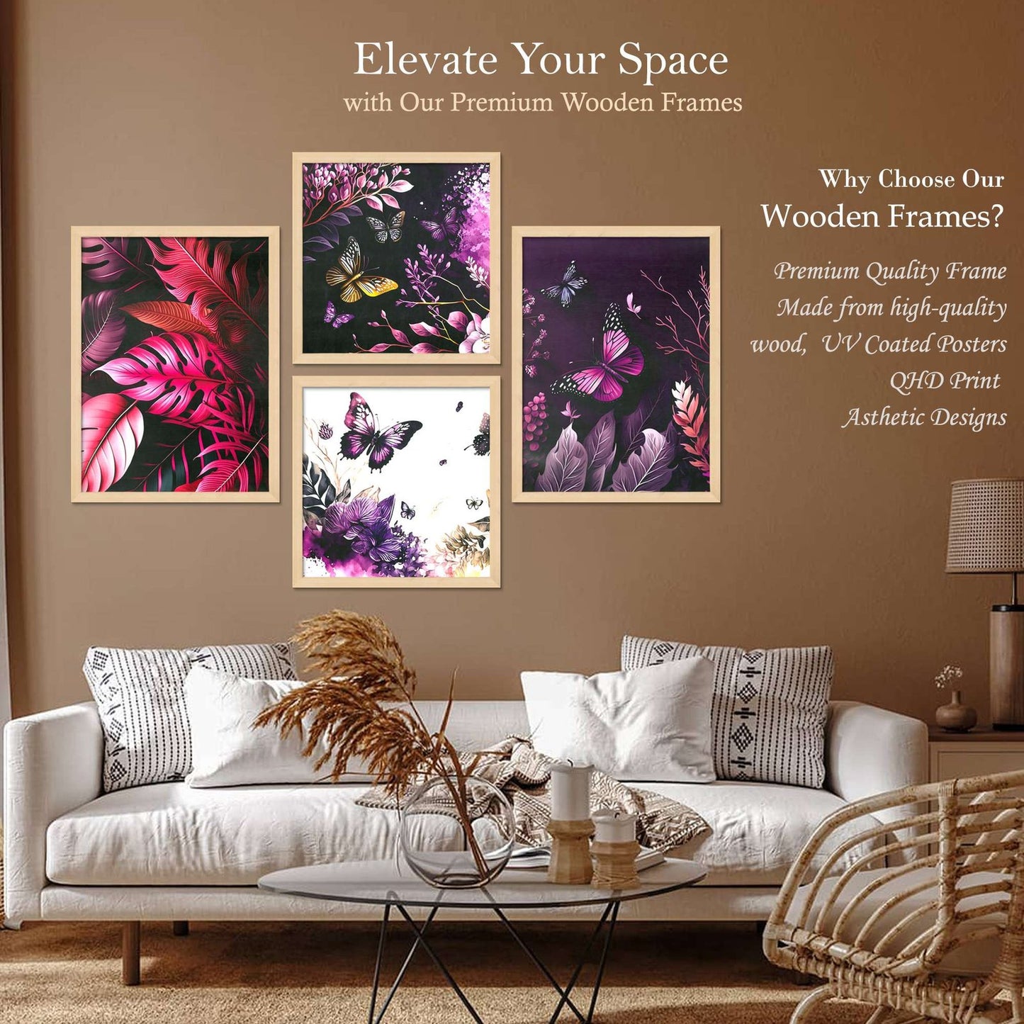 SET OF 4 DIGITAL WALL PAINTING
