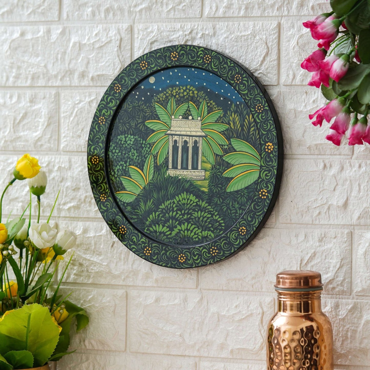 Traditional Pichwai Painting: A House in the Jungle Paradise