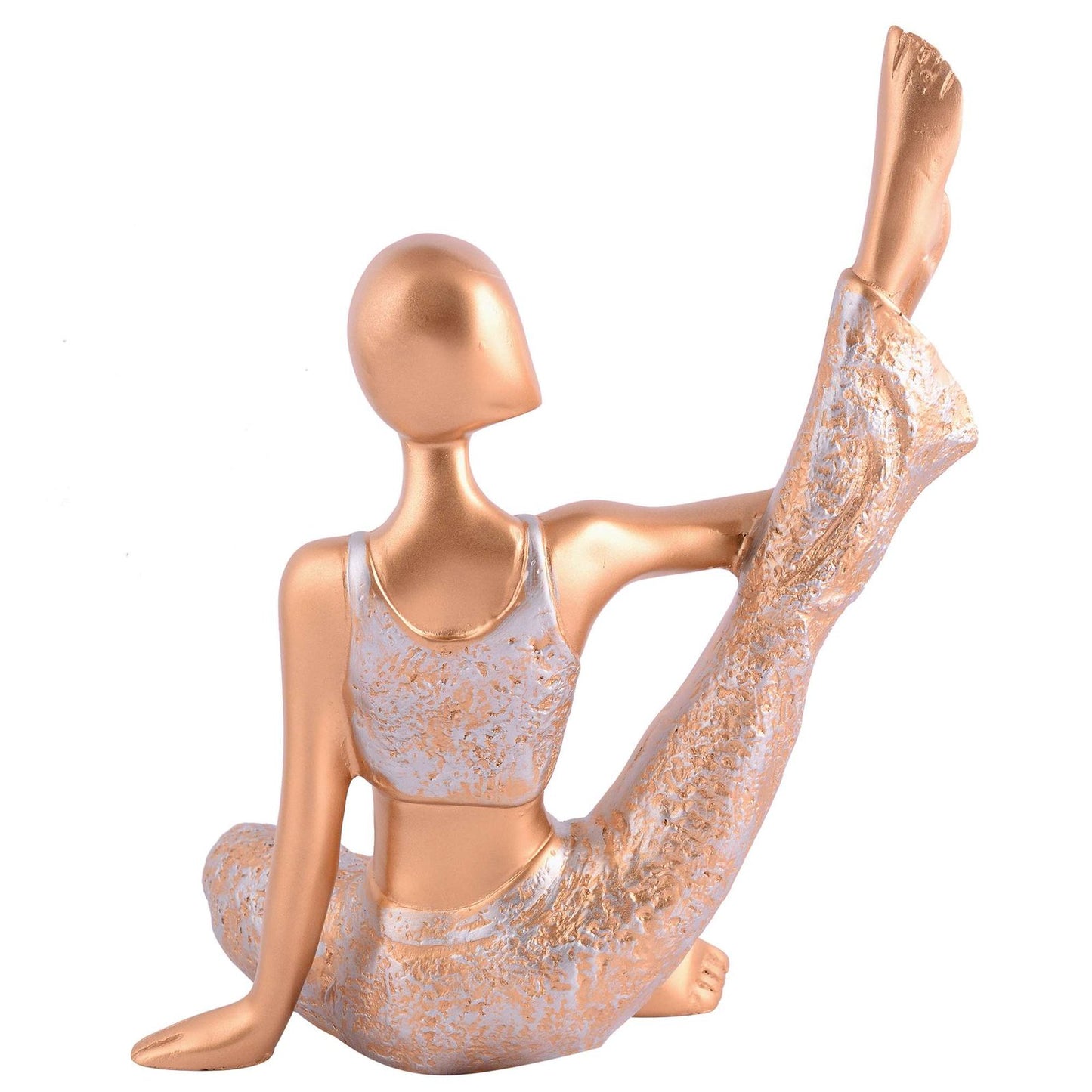 Suitable for home decor Yoga Posture Lady Statue Idol for Home Yoga Statue admirable piece of gift (golden)