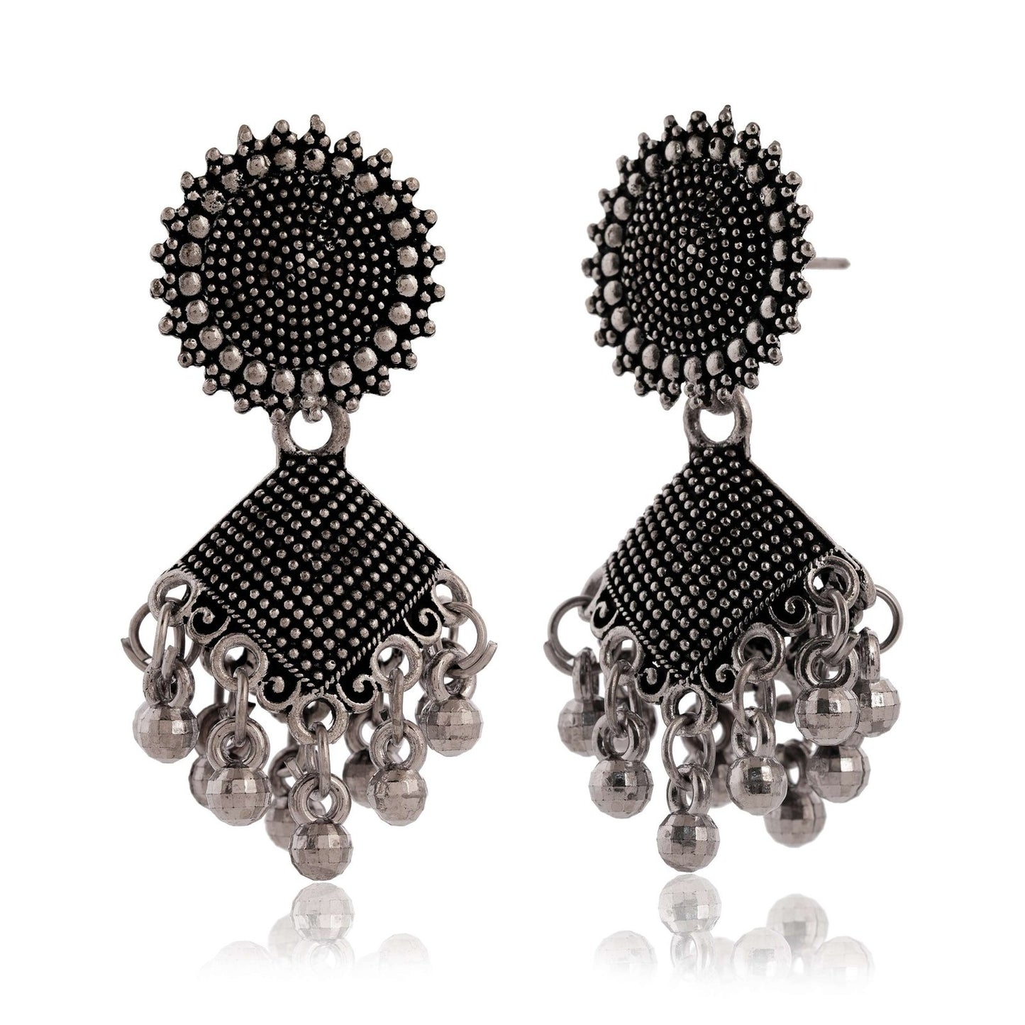 Women’s Dot Design Earrings, Indian Hoops, Mandala Hoops Chakra – Drop Dangles Earrings