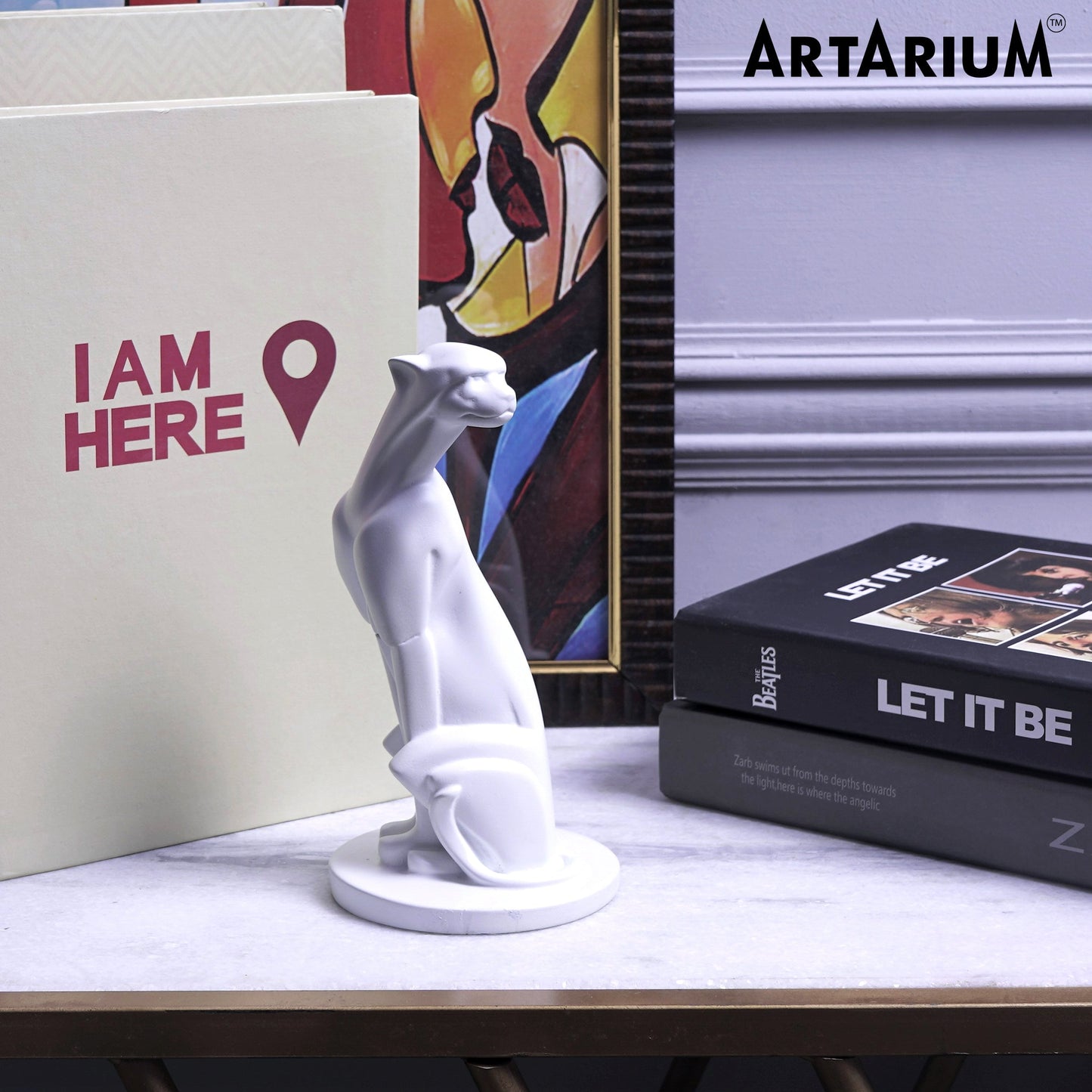 Artarium Abstract Art Sitting Panther Figurine Idol