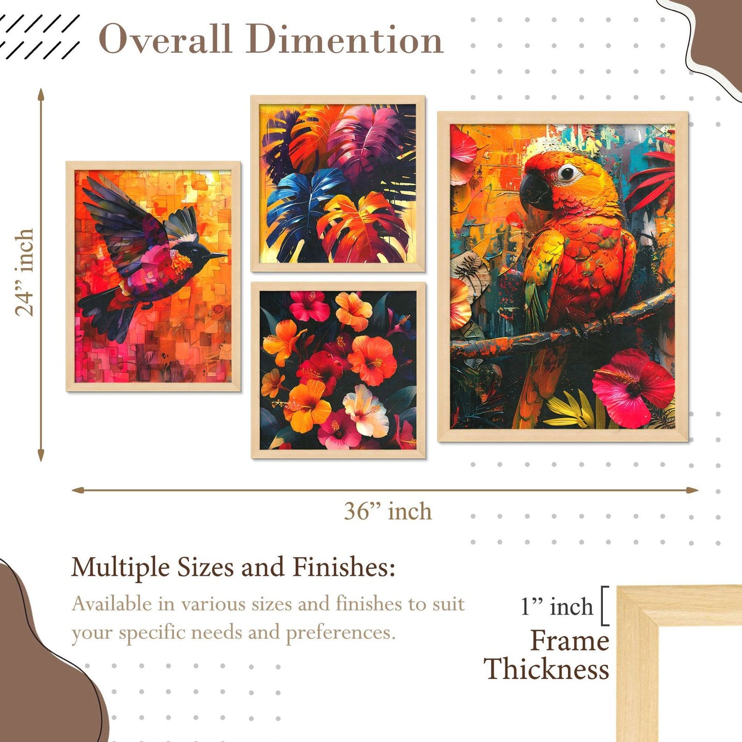 SET OF 4 DIGITAL WALL PAINTING