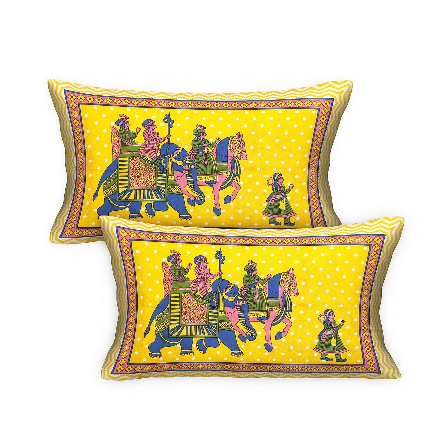 100% Pure Cotton Traditional Printed Bedsheet for Double Bed King Size Bedsheet with 2 Pillow Covers