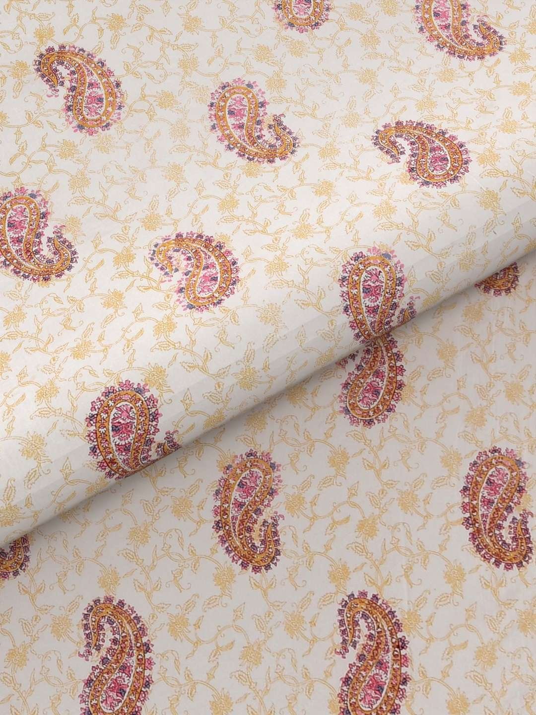 100% Pure Cotton Traditional Printed Bedsheet for Double Bed King Size Bedsheet with 2 Pillow Covers