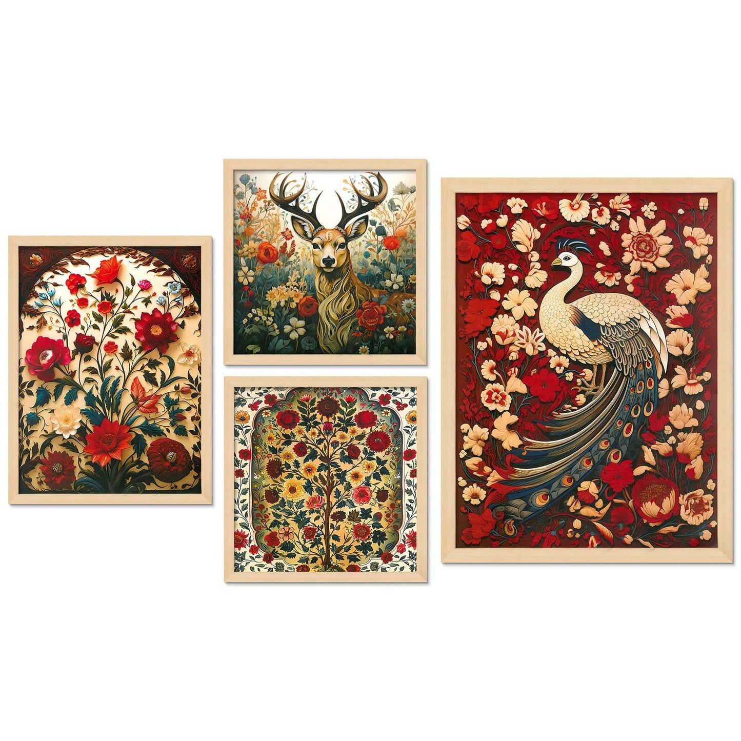 SET OF 4 DIGITAL WALL PAINTING