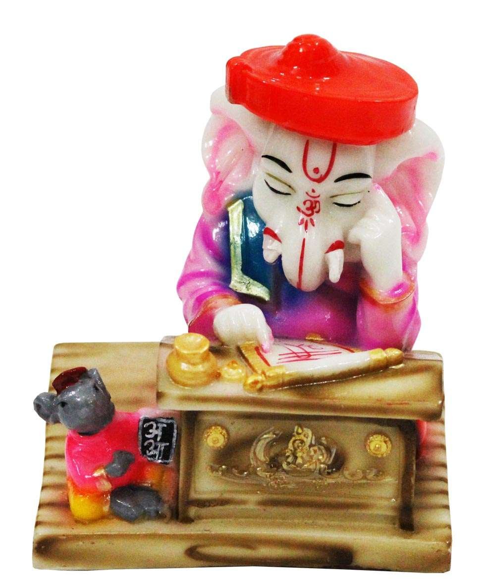 Thinking Lord Ganesha Statue with Mouse