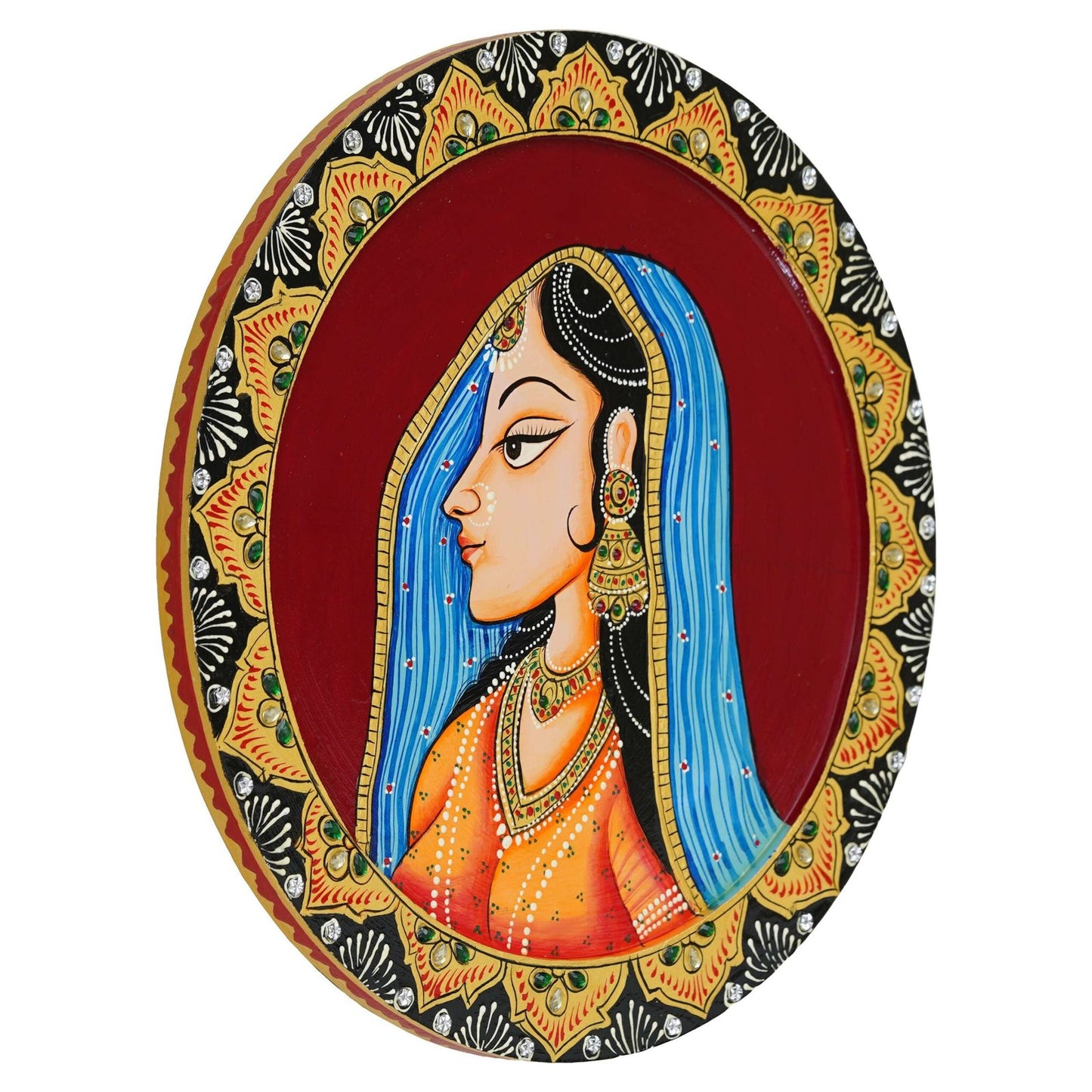 Rajasthani Pichwai Hand-Painted Pichhwai Plate For Home Décor