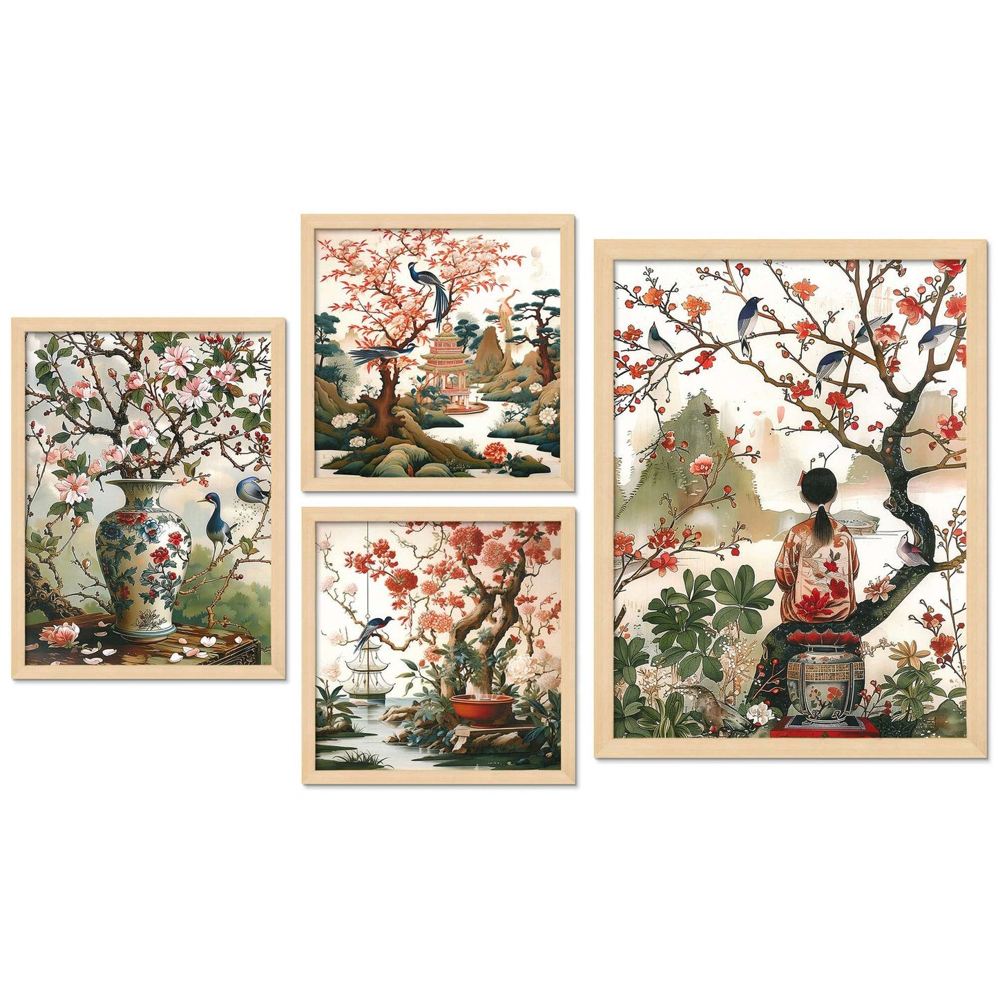 SET OF 4 DIGITAL WALL PAINTING