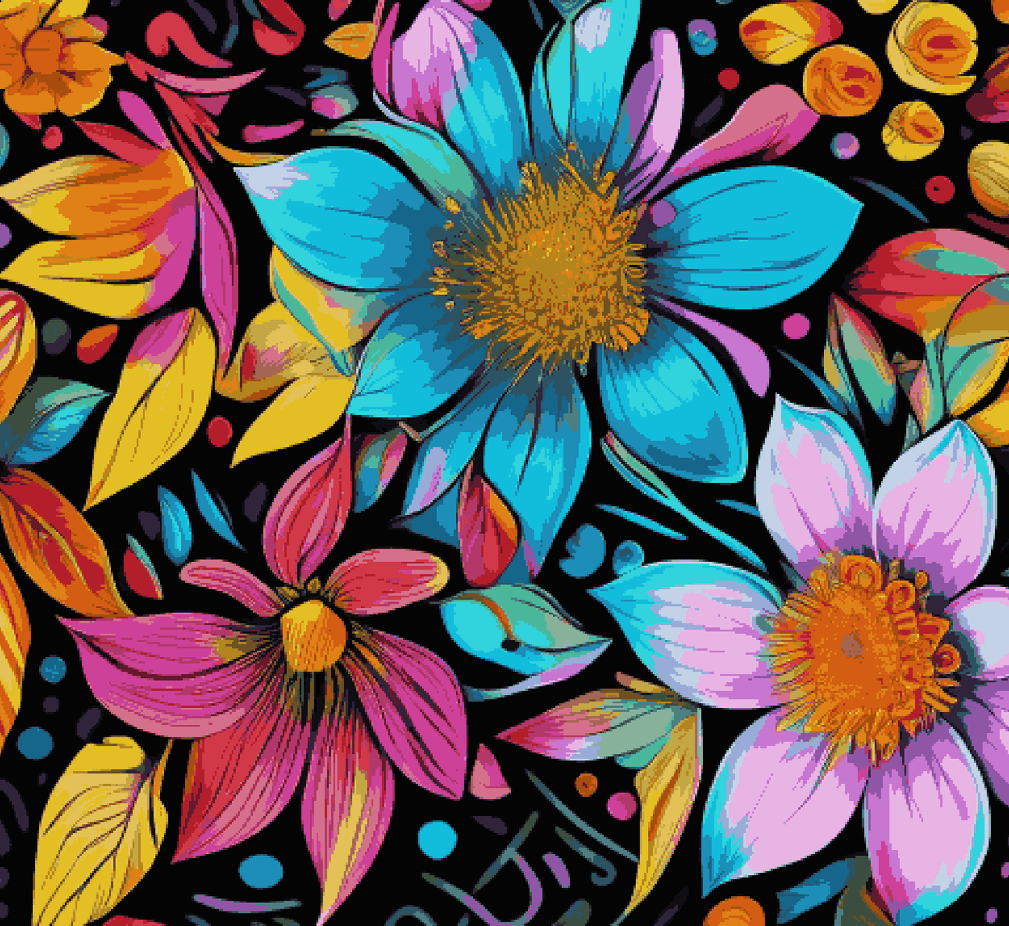 Flower Blue Pink