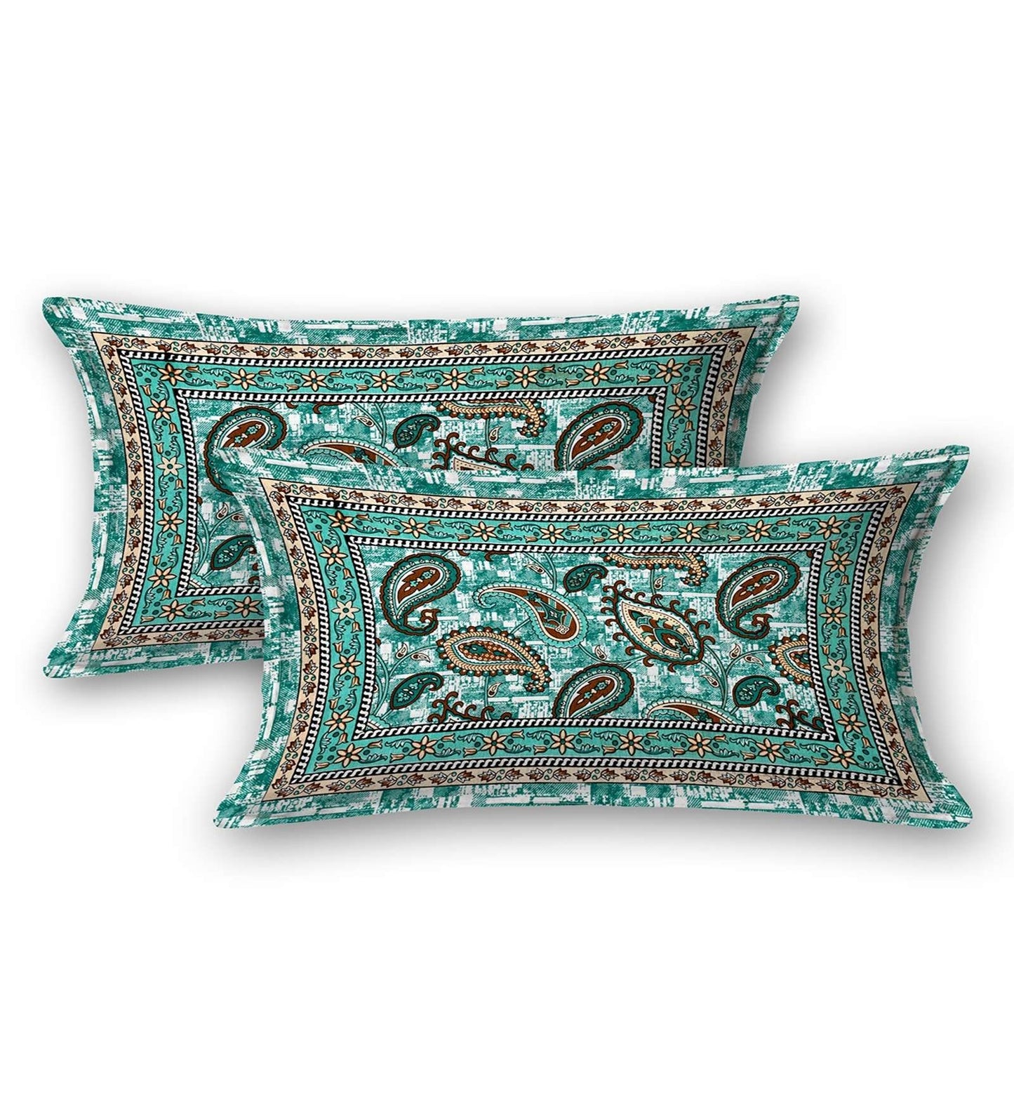 100% Pure Cotton Traditional Printed Bedsheet for Double Bed King Size Bedsheet with 2 Pillow Covers