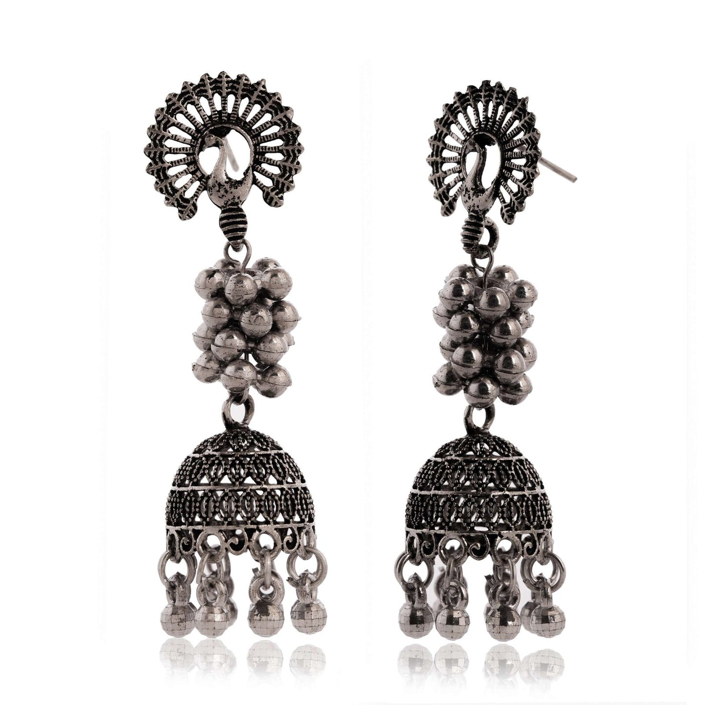 Women’s Indian Bollywood Stylish AZ838-OXidised Earrings Traditional Ethnic Jhumka/Jhumki Earrings for Women Unique Design -AZ838-OX-ER7