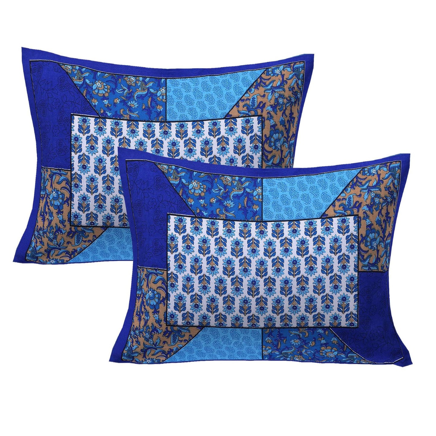100% Pure Cotton Traditional Printed Bedsheet for Double Bed King Size Bedsheet with 2 Pillow Covers