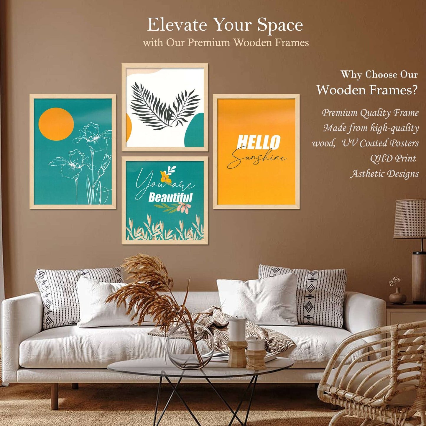 SET OF 4 DIGITAL WALL PAINTING