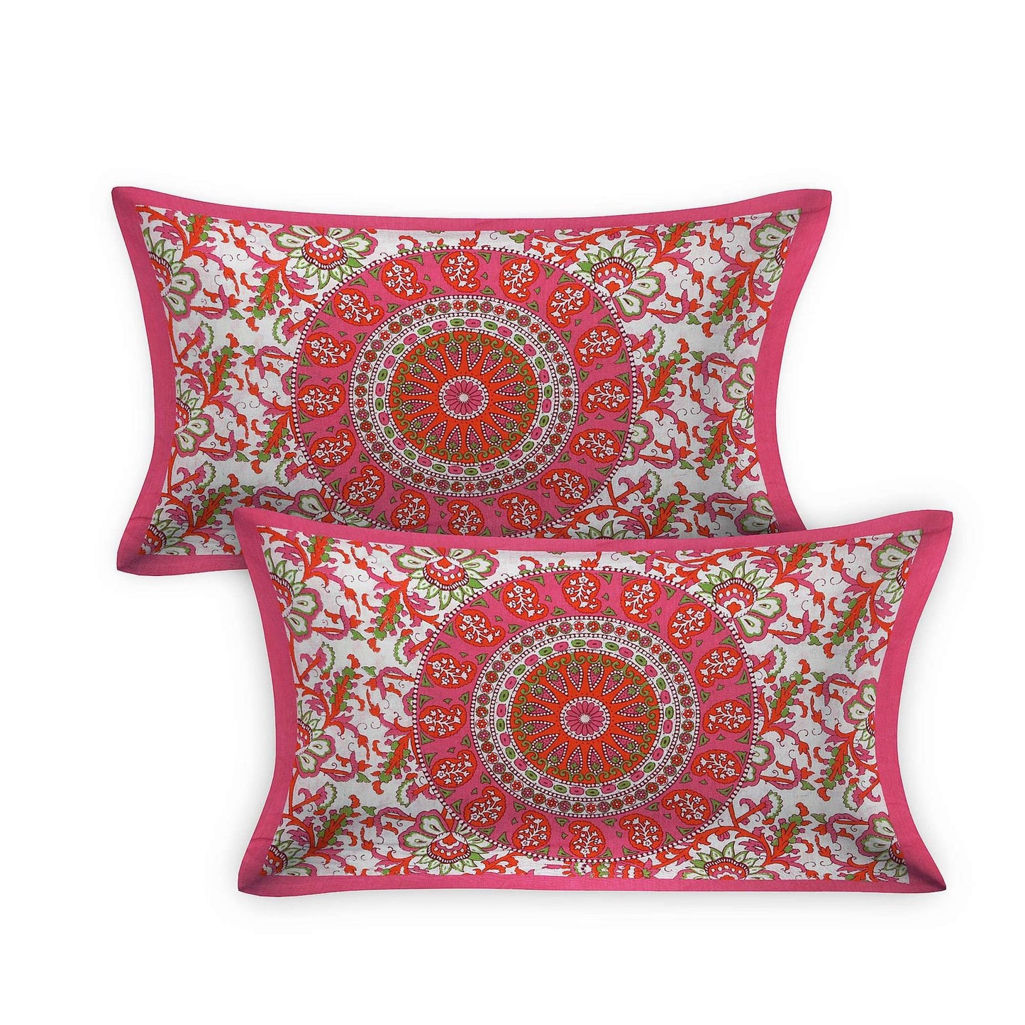 100% Pure Cotton Traditional Printed Bedsheet for Double Bed King Size Bedsheet with 2 Pillow Covers