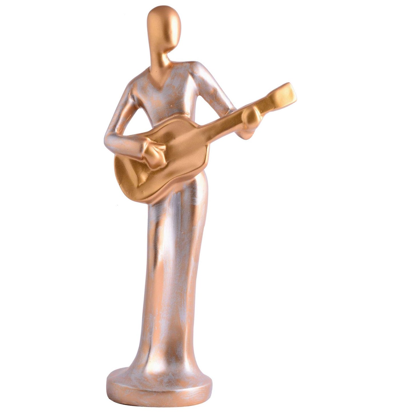 Modern metal musician golden white statue Resin figurine Contemporary art Music decor Metal sculpture, Modern home decor, Musician gift