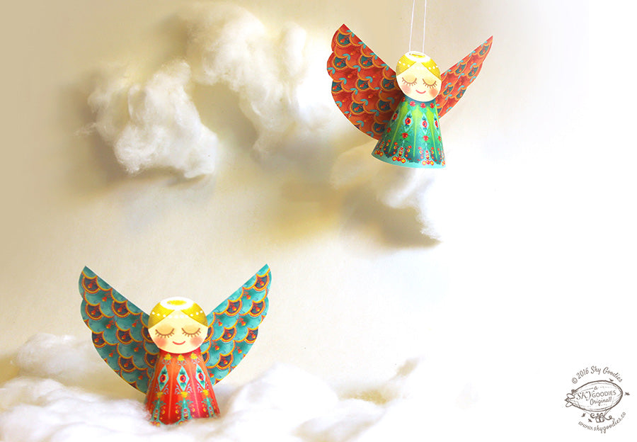 Set of 6 Paper Angels DIY Paper Craft