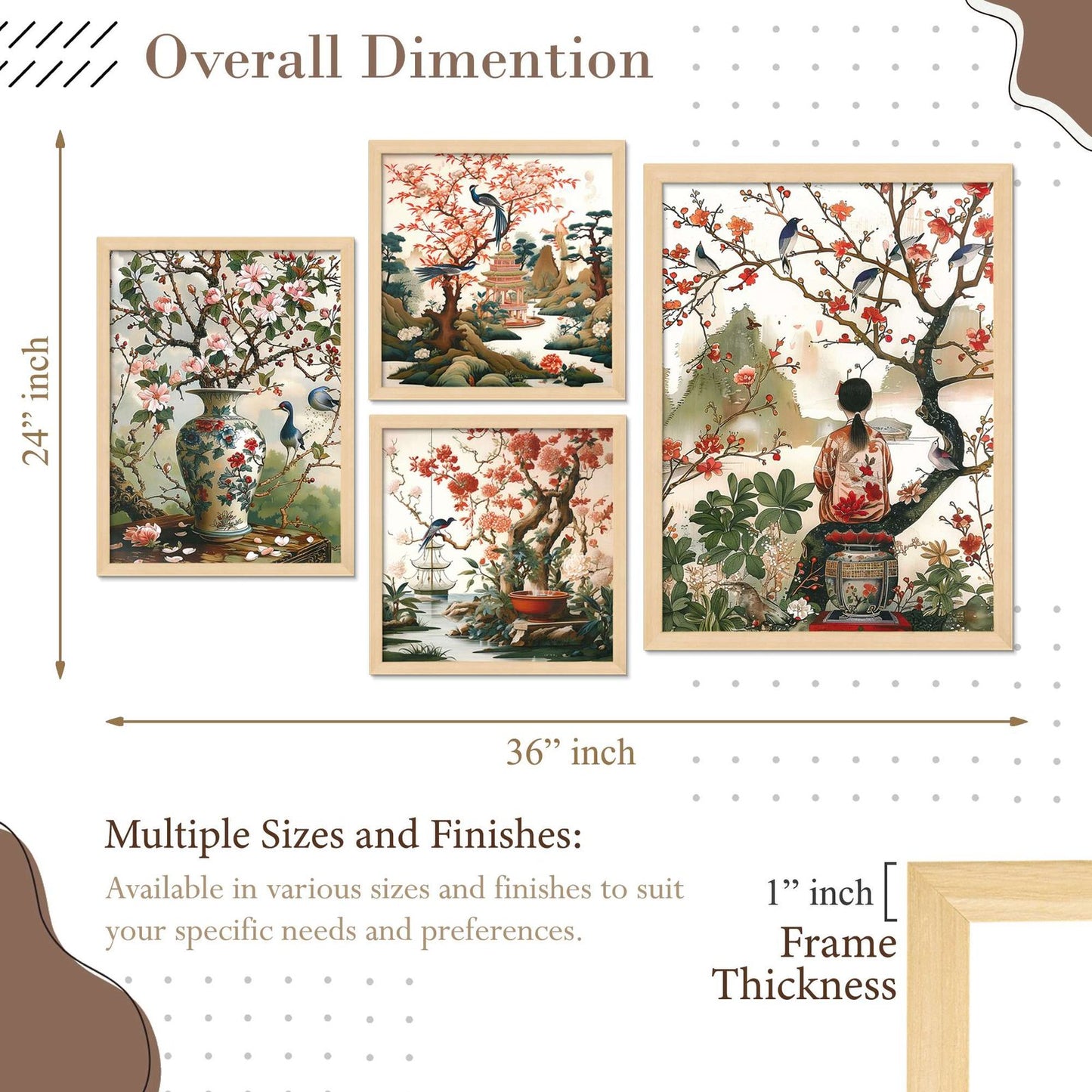 SET OF 4 DIGITAL WALL PAINTING