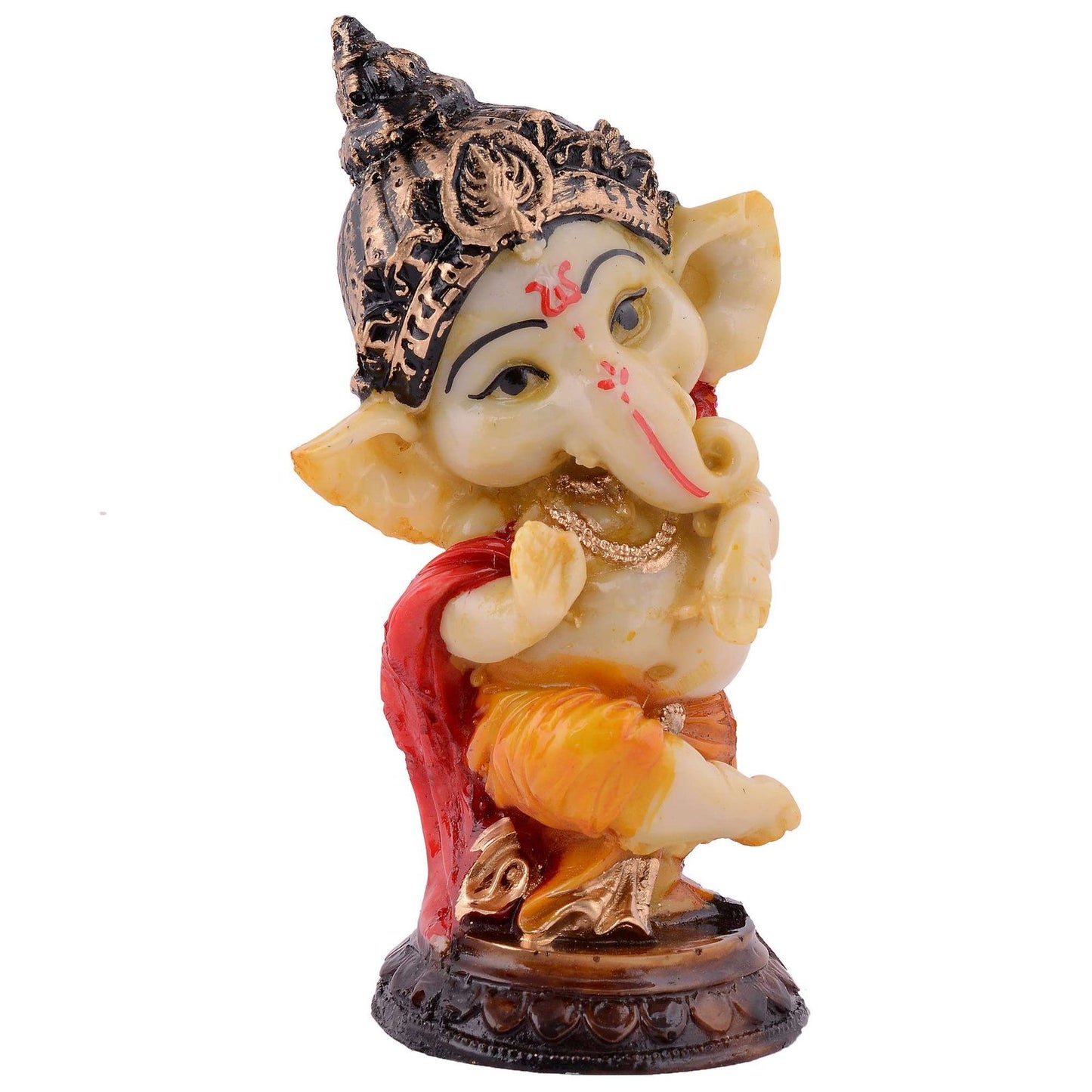 Ganesha Statue Idol Shriganesh Bhagwan Murti / Home, Office Decor / Car Dashboard / Side Table Brass Ganpati / Lord Vinayaka Statue / God of Luck & Success Sculpture / Gift Items