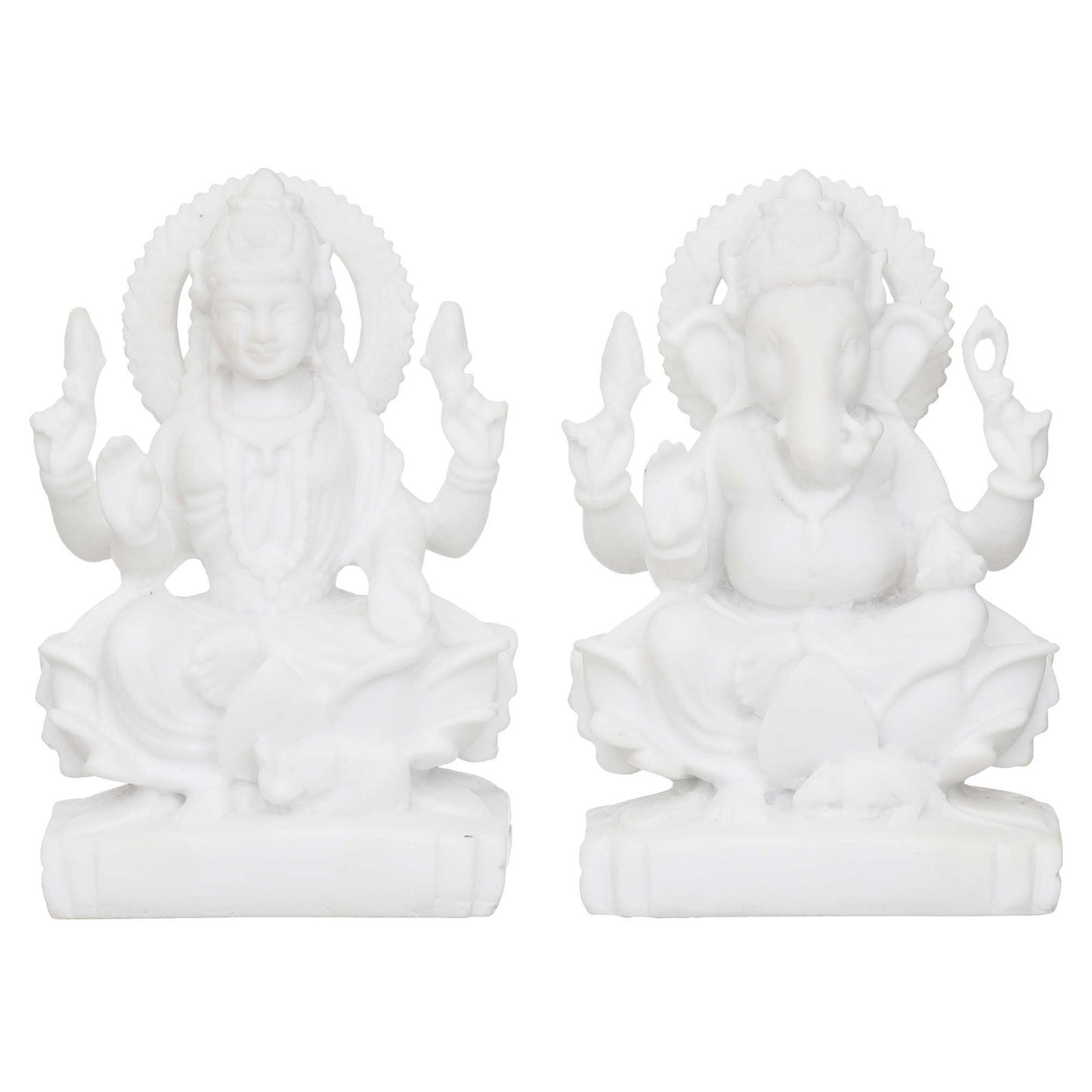Laxmi Ganesha Idol Marble Murti For Puja Home Diwali Decoration Gifts
