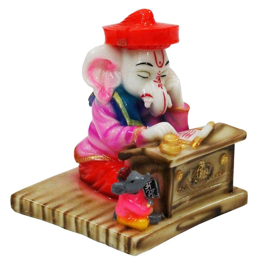 Thinking Lord Ganesha Statue with Mouse