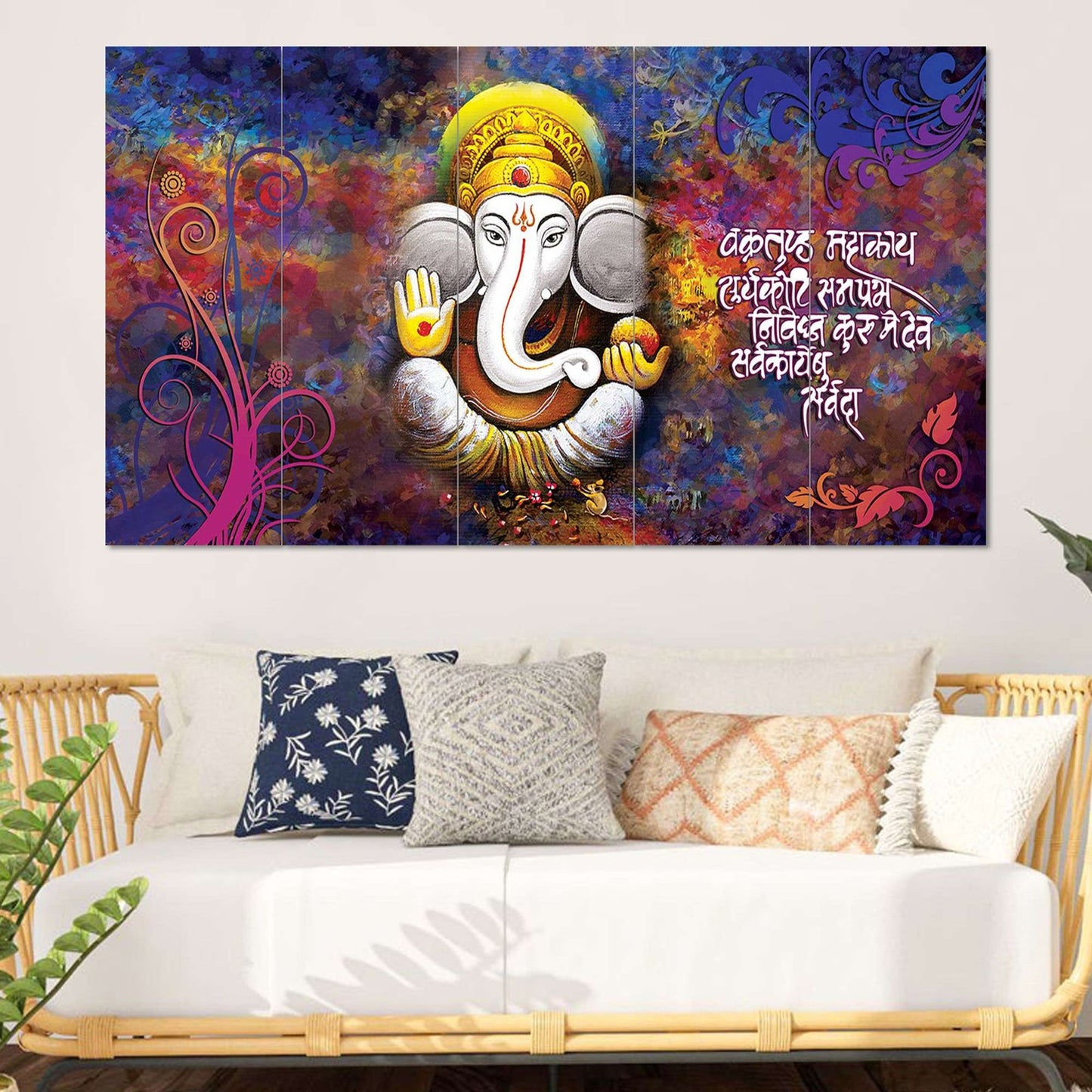 Set Of 5 Wooden Framed Wall Paintings