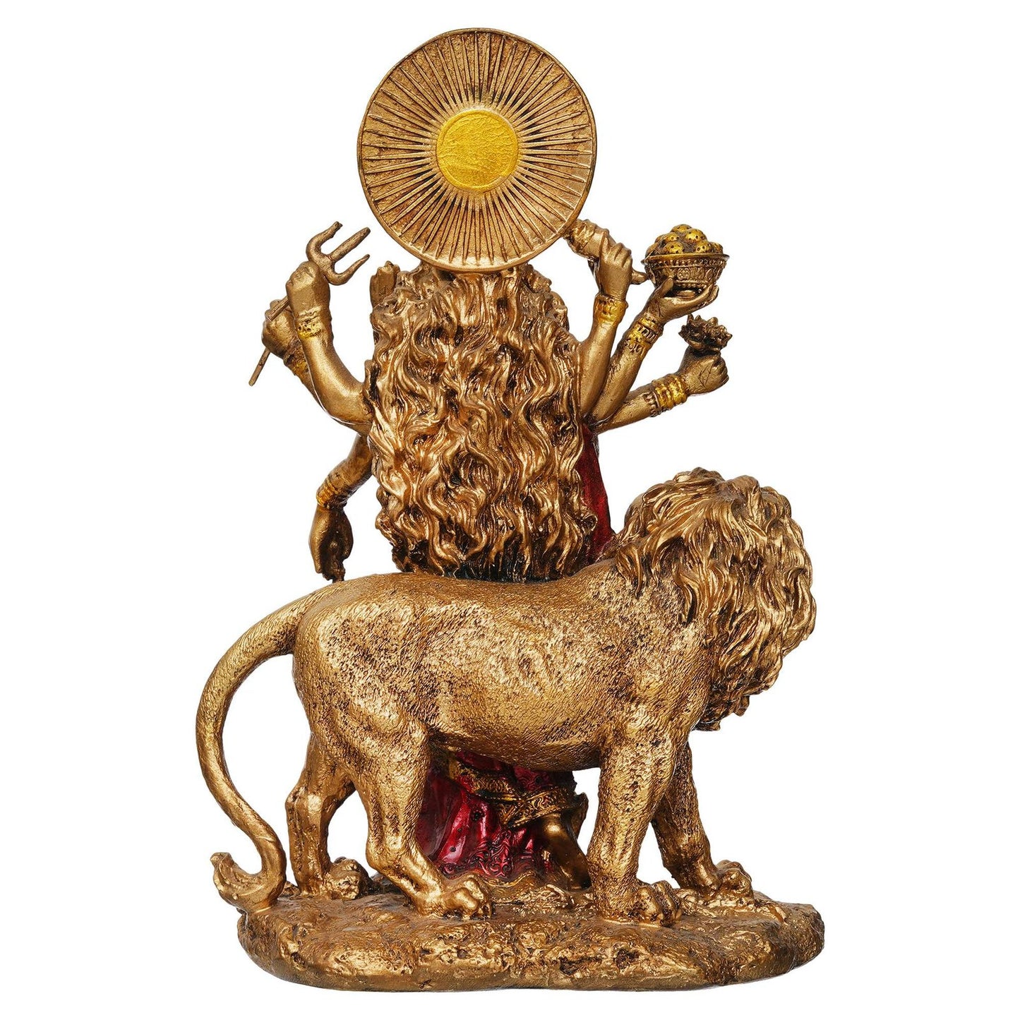 Beautiful Maa Durga Sherawali MATA Metal with Crystal Diamond Studded God Idol Showpiece for Pooja