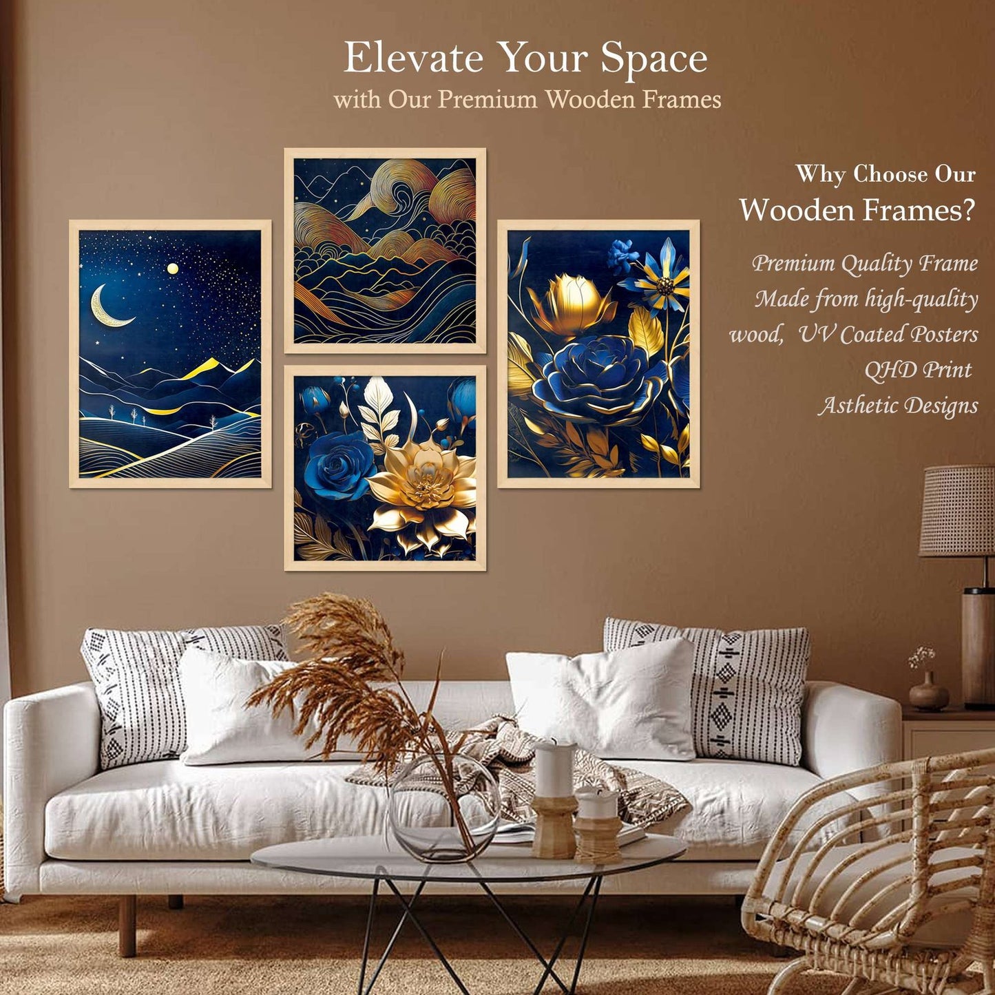 SET OF 4 DIGITAL WALL PAINTING