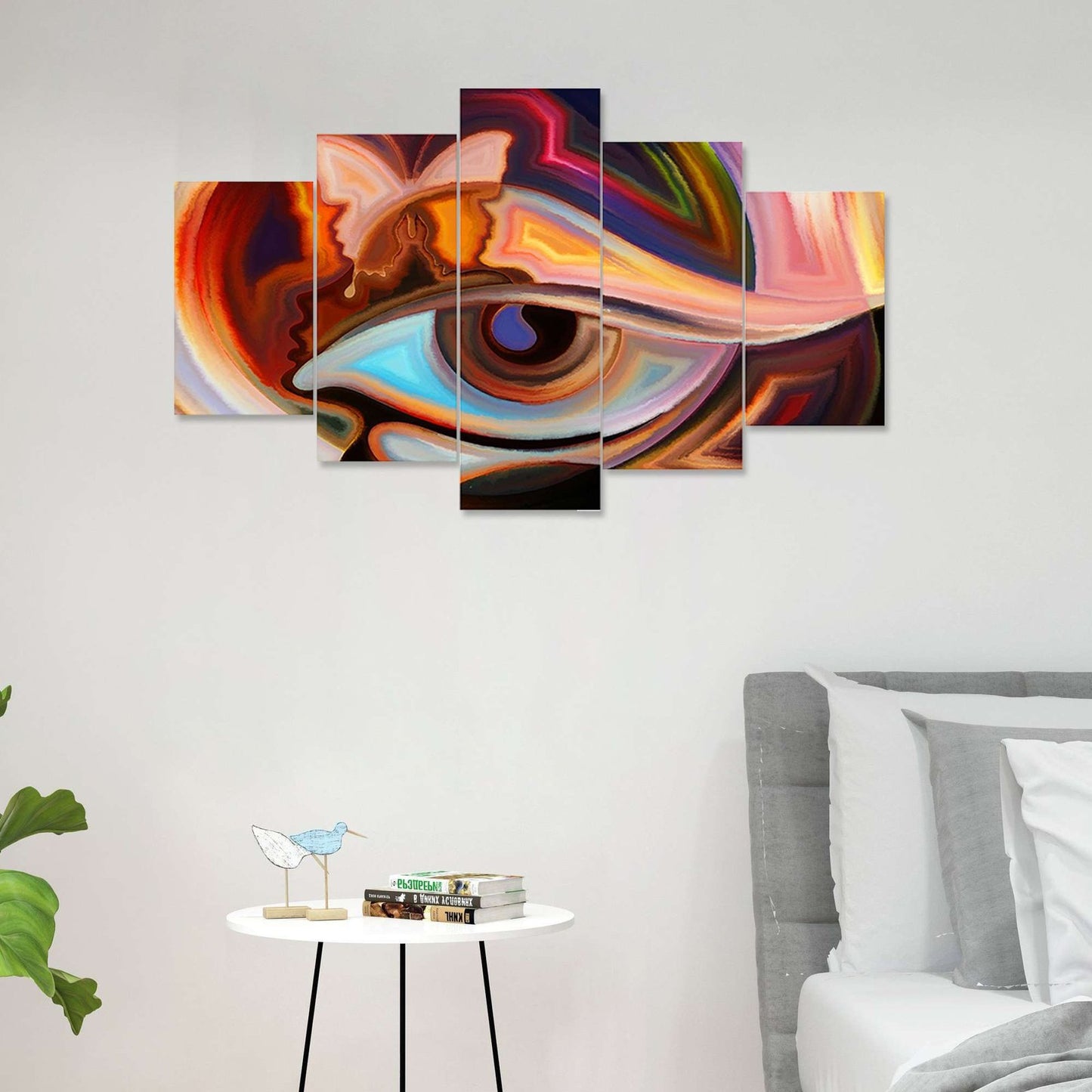 Modren Art Set of Five 3D Framed Paintings for Wall Decoration – Ideal for Home, Living Room, and Bedroom (75 x 43 CM)