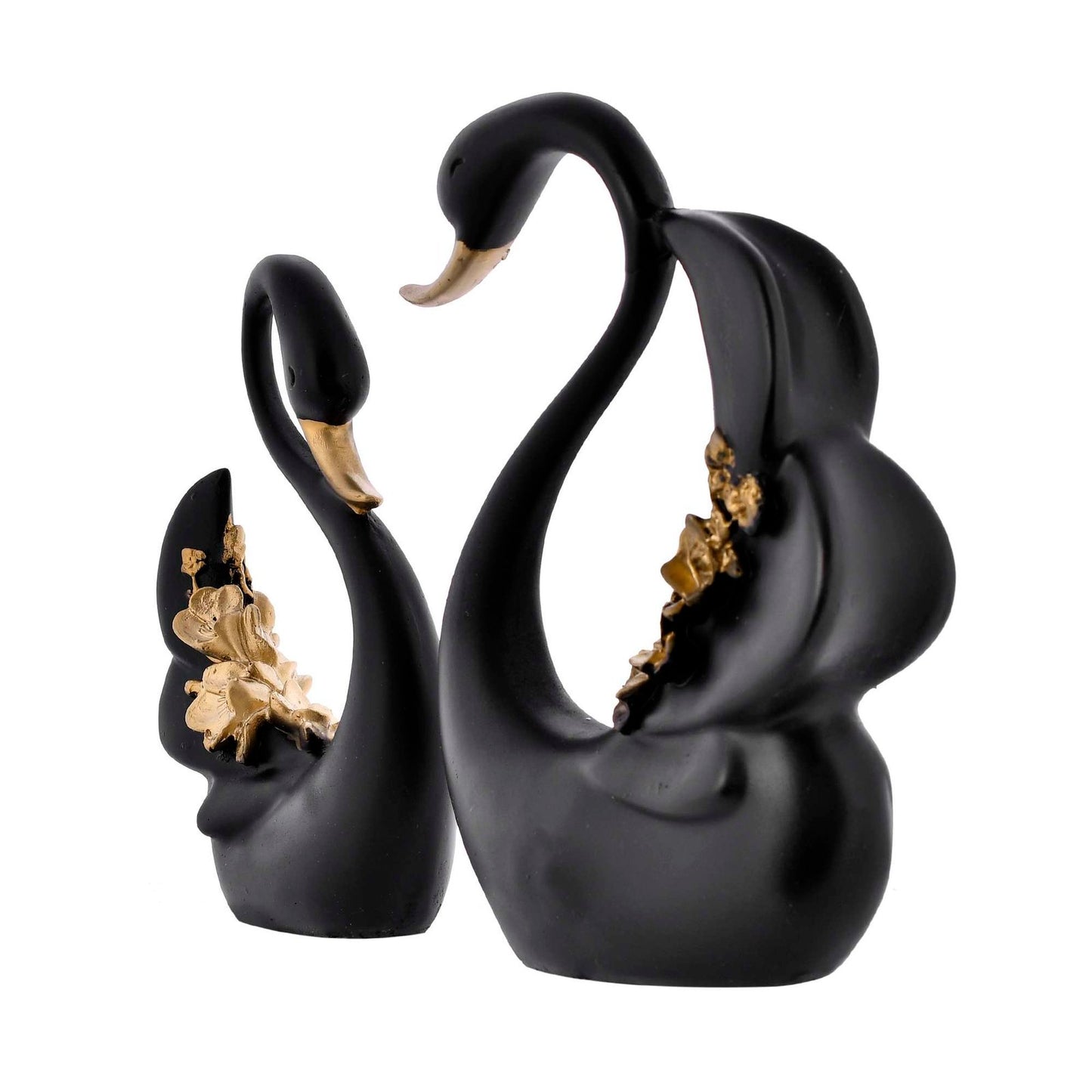 Swan Pair Feather Design Sculpture