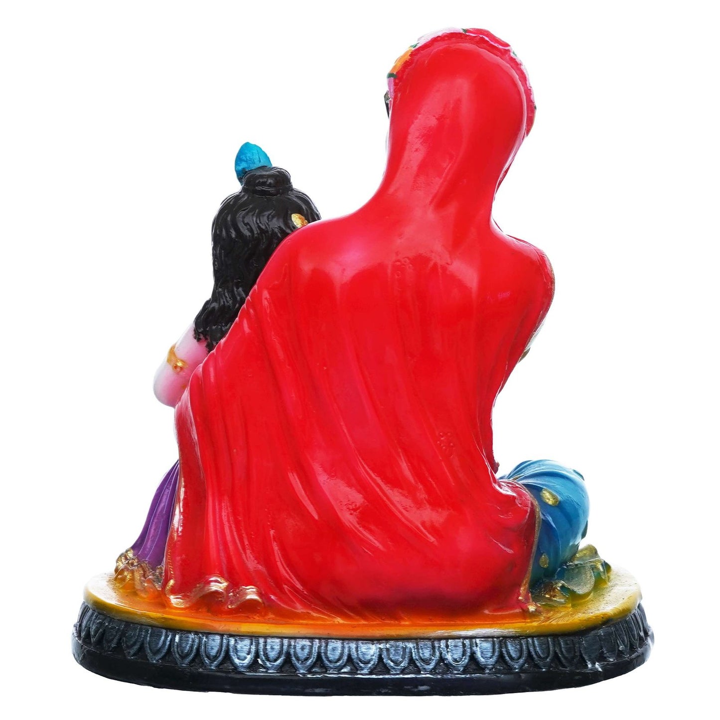 Hand-Painted Marble Yashoda and Krishna Statue (9 inches)