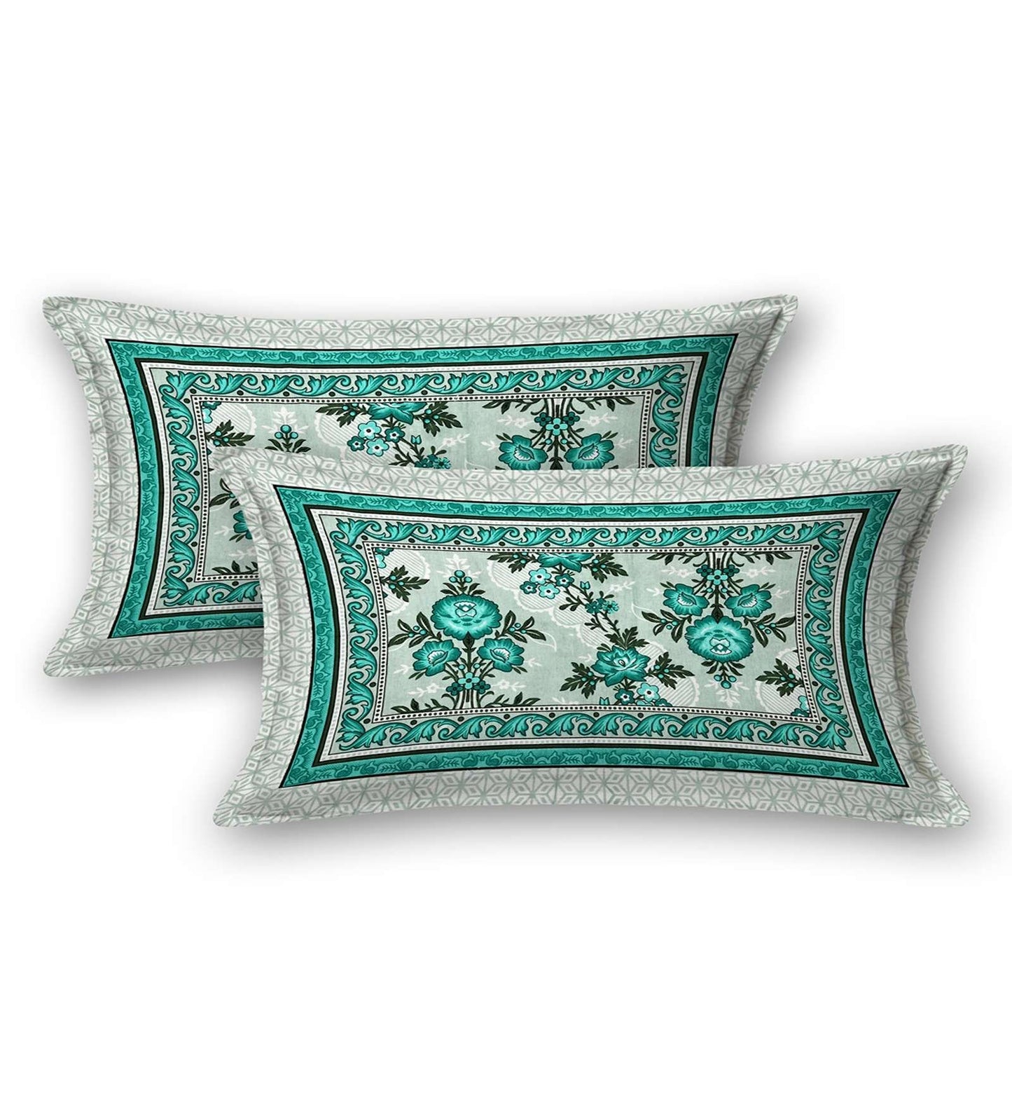 100% Pure Cotton Traditional Printed Bedsheet for Double Bed King Size Bedsheet with 2 Pillow Covers