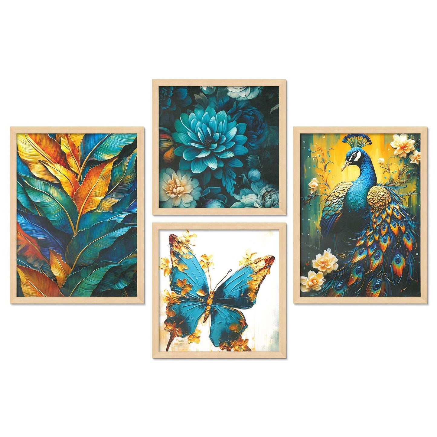 SET OF 4 DIGITAL WALL PAINTING
